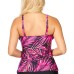  Women’s Beach Bound Tahiti Bandeau Ruffled Tankini Swim Top, Purple,8