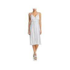 J Valdi Womens MIDI Dress Wrap Cotton – Blue/White