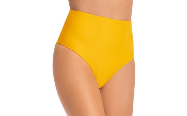  Swim Bound High Waist Bikini Bottom, Darkyellow, Large