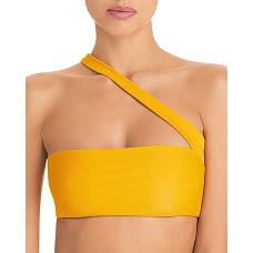 Jade Swim Halo Asymmetric Bikini Top, Golden, Small
