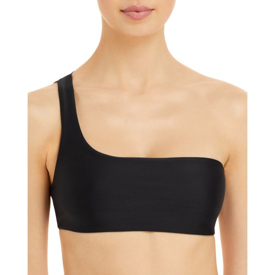  Women's Apex One Shoulder Bikini Tops, Black, Large
