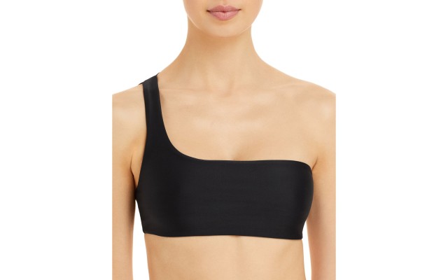  Women's Apex One Shoulder Bikini Tops, Black, Large