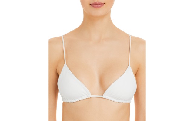  Women's Via String Bikini Tops, White, Medium