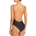 JADE swim Womens  Cheeky Lined One-Piece Swimsuit Black L