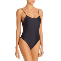 JADE swim Womens  Cheeky Lined One-Piece Swimsuit Black L