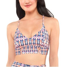 Jessica Simpson Laguna Beach Cropped Cami Bikini Top Women’s Swimsuit, Medium, Multi