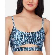 Jessica Simpson Women’s Animal Sassy Safari Cami Bikini Top, Navy, Large