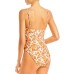  Ingrid Deep-v One Piece Swimsuit, Orange, Medium
