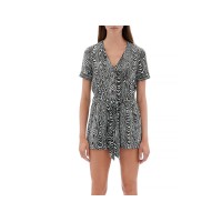 Jonathan Simkhai Issa Abstract Print Romper, Olive/White, Medium
