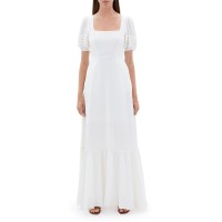 Jonathan Simkhai Jazmine Puff Sleeve Cover Up Maxi Dress, Medium, Beige