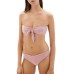  Jules Metallic Side Ruched Bikini Bottoms, Pink, Medium