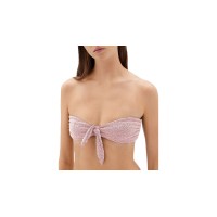 Jonathan Simkhai Katrine Metallic Tie Front Bikini Top, Medium