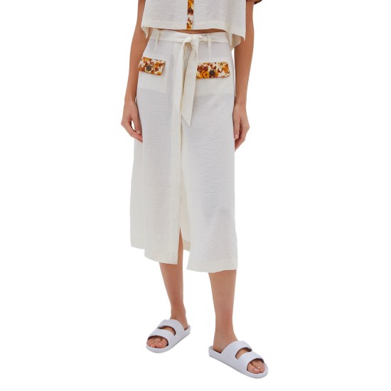  Luella Midi Cover-Up Skirt, X-Small, white