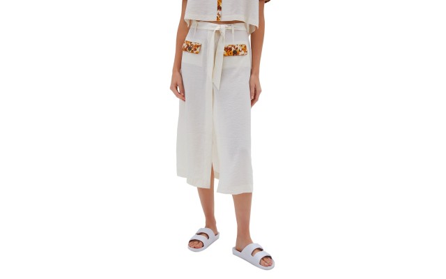  Luella Midi Cover-Up Skirt, X-Small, white