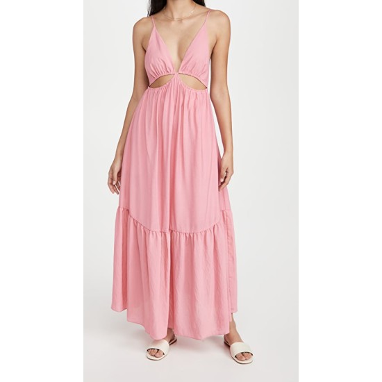  Women’s Calliope Solid Cutout Dress, Guava, Pink, Medium