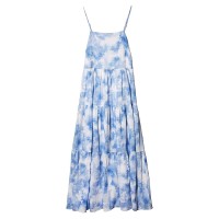 Jonathan Simkhai Women’s Clarissa Tiered Maxi Dress, Sky Tie Dye, Blue, Print, Large