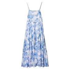 Jonathan Simkhai Women’s Clarissa Tiered Maxi Dress, Sky Tie Dye, Blue, Print, Large