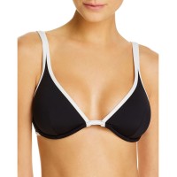 Kate Spade New York Daisy Buckle Bralette Underwire Bikini Top Black MD (US 6-8)