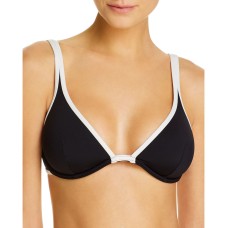 Kate Spade New York Daisy Buckle Bralette Underwire Bikini Top Black MD (US 6-8)