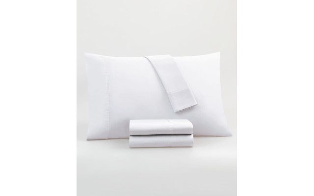  Somerset 800 Thread Count Silver Supima Cotton 4 Piece Queen Sheet Set, White