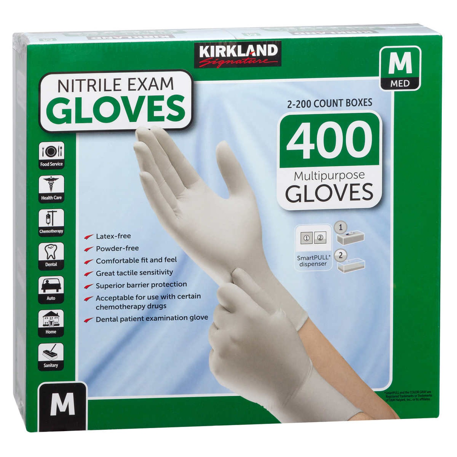 Kirkland Signature Nitrile Exam Gloves, 400count, One Color, Small