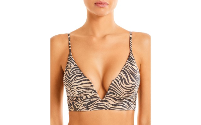 L Space Siren V-Wire Bikini Top, Orange, Medium