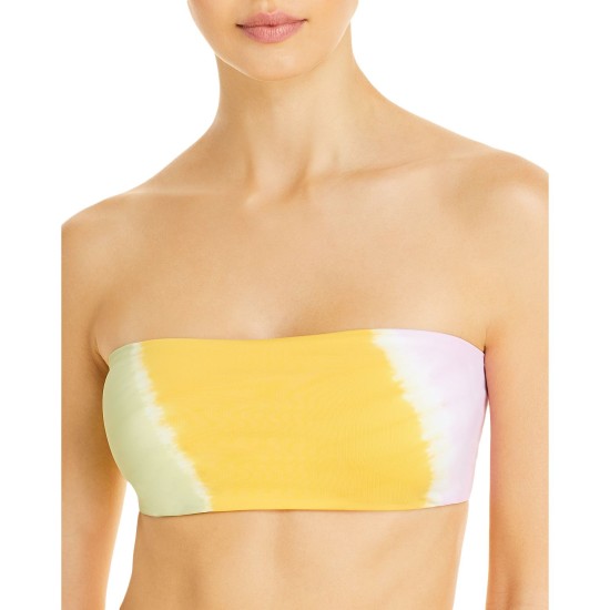 L Space Women's Beach Wave Bandeau Bikini Tops, Yellow, Large