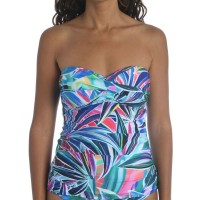 La Blanca Bandeau Tankini Top Women’s Swimsuit, Multi, 6