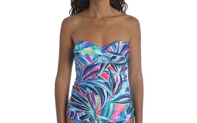  Bandeau Tankini Top Women’s Swimsuit, Multi, 6