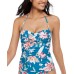  Flyaway Orchid Printed Bandeau Tankini Tops, Blue, 4