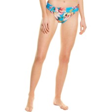 La Blanca Garden Shirred Bikini Bottoms, 14, Blue/Multi