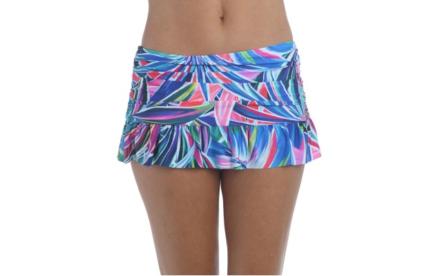  Printed Hipster Swim Skirt, 12, Multicolor