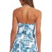  Women’s Tranquility Palm Twist Tankini Tops, Aquamarina, 12
