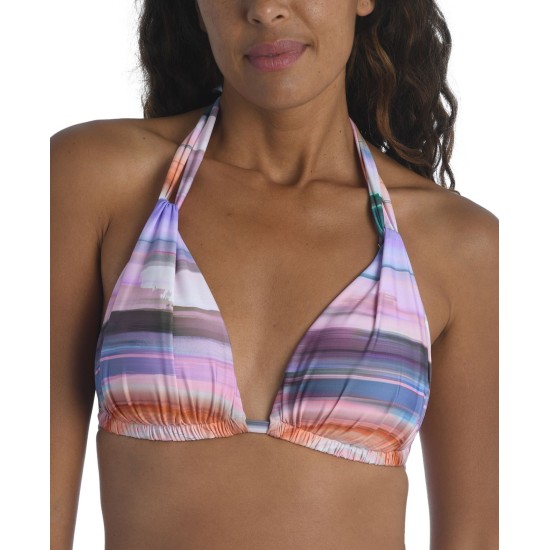  Women’s Halter Bikini Top, Multi/Ocean Tides, 4