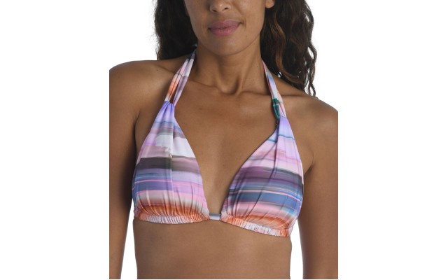  Women’s Halter Bikini Top, Multi/Ocean Tides, 4