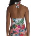  Women’s Halter Tankini Top, Multi, 4