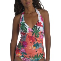 La Blanca Women’s Halter Tankini Top, Multi, 4