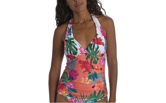  Women’s Halter Tankini Top, Multi, 4