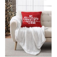Lacourte Christmas Spirit Decorative Pillow,Red, 18″ x 18″