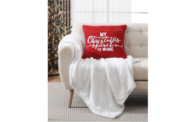  Christmas Spirit Decorative Pillow,Red, 18″ x 18″