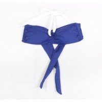 Lauren by Ralph Lauren Women's Swimwear Two Tone Bikini top, Navy, 12