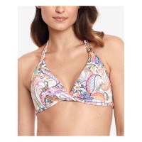 Lauren ralph lauren Cup Twist Front Halter Swimsuit, 4, Multicolor