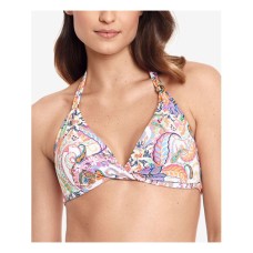 Lauren ralph lauren Cup Twist Front Halter Swimsuit, 4, Multicolor