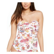 Lauren Ralph Lauren Jacobean Floral Tankini Top, White,  4