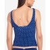  Non- Removable Cups Ruffled Tankini Top, 10, Blue
