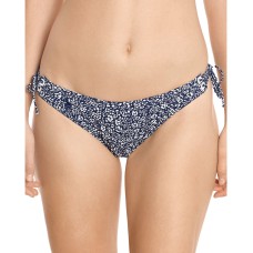 Lauren Ralph Lauren Printed Side Tie Bikini Bottom, Large, Navy