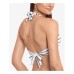  Striped Lined Tie Ring Dylan Swimsuit Top, 14, White