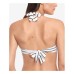  Striped Lined Tie Ring Dylan Swimsuit Top, 14, White