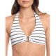  Striped Lined Tie Ring Dylan Swimsuit Top, 14, White