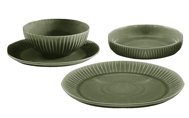 Laurie Gates California Designs Dinnerware Set, 16 Pc, Green, 16-Pc.